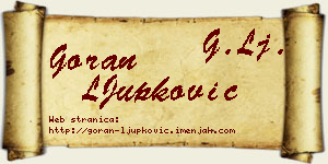 Goran LJupković vizit kartica